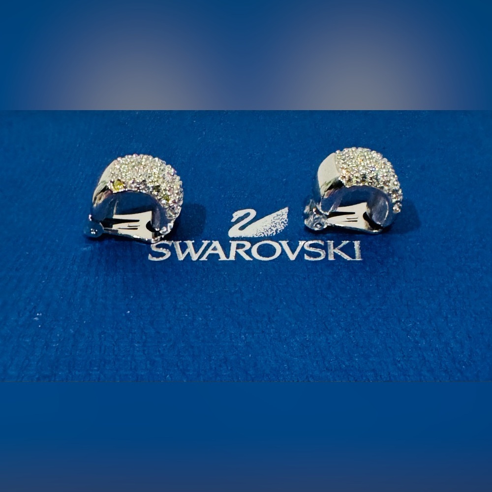 Swarovski Crystal Pave Clip-On Earrings